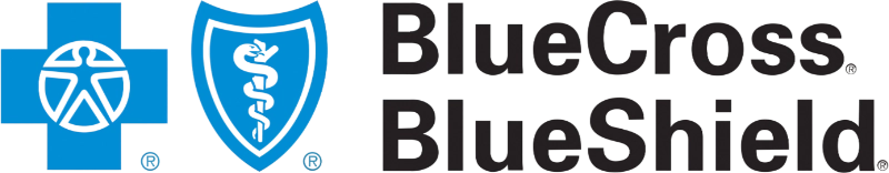BlueCross BlueShield logo featuring a blue cross and blue shield icons beside the words “BlueCross BlueShield.”